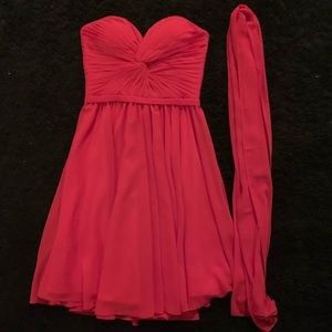 Red chiffon dress